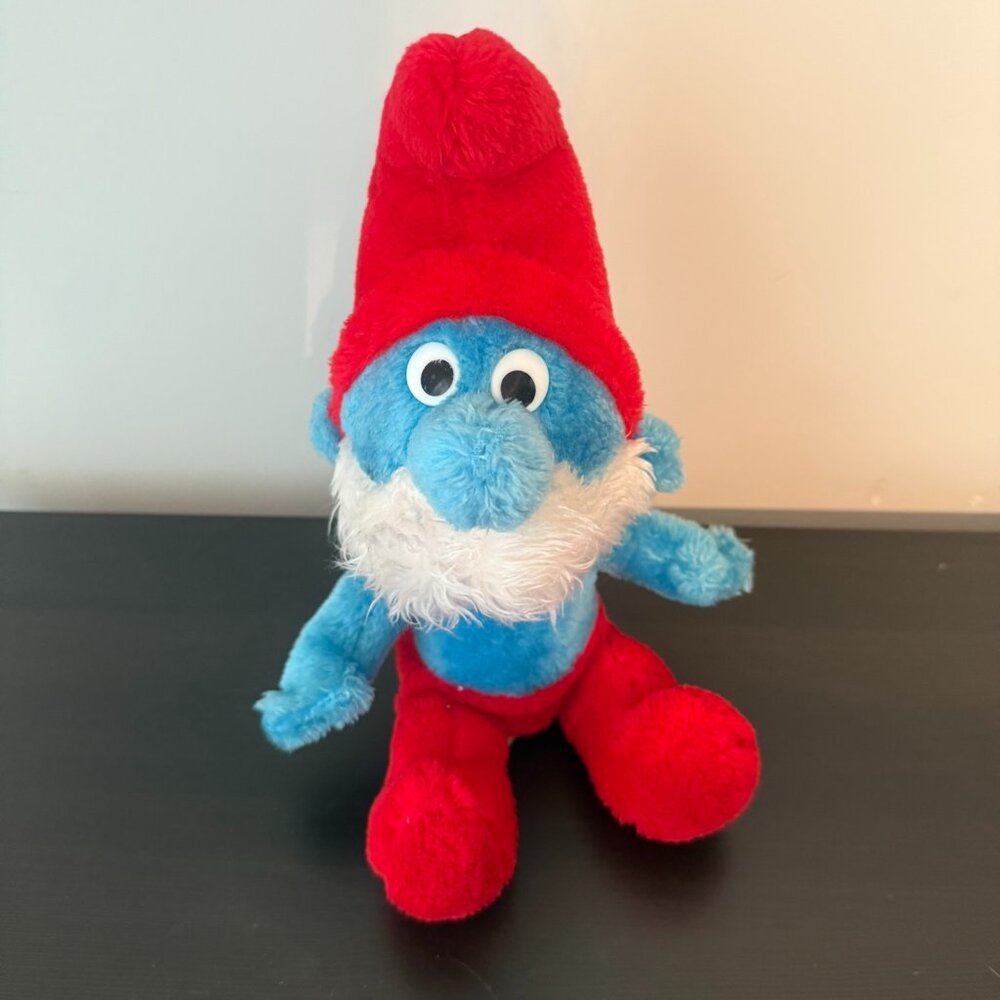 (2/$25) Vintage toy 1979 Papa Smurf Plush